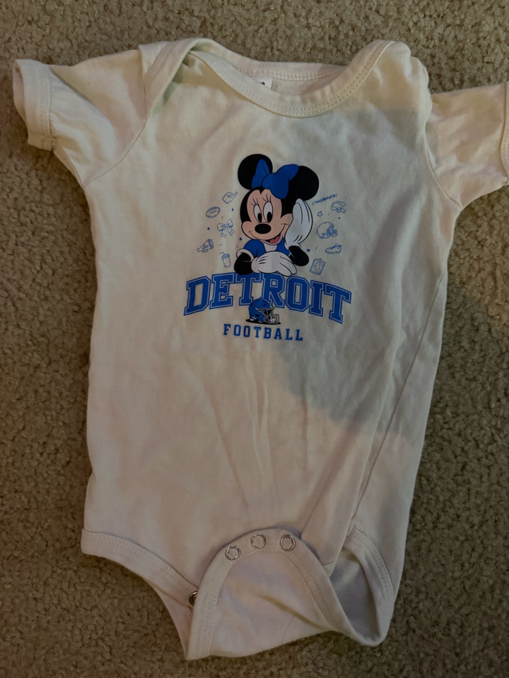 Disney Minnie Mouse Detroit lions football onesie